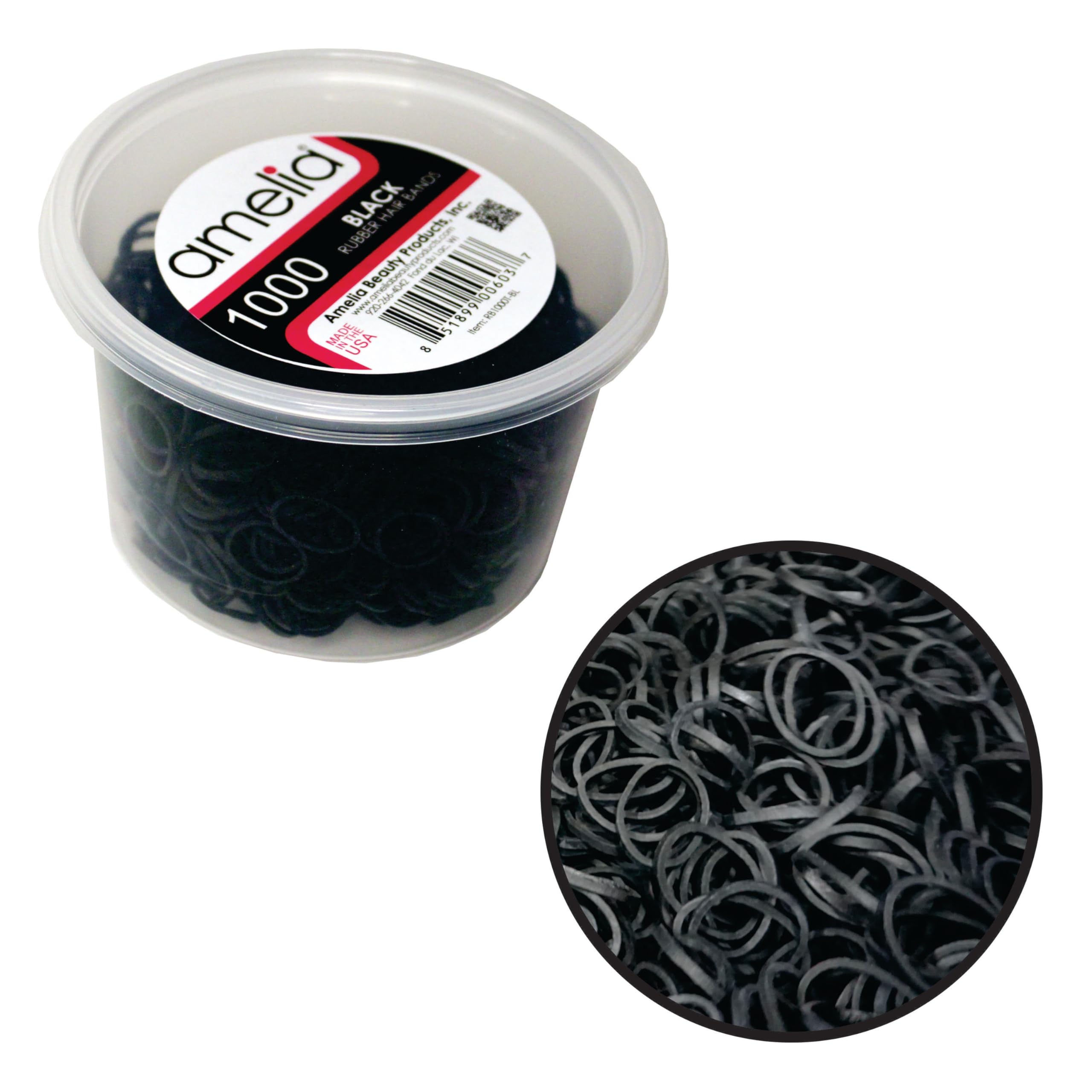 Amelia Beauty front packaging with 1000-count reclosable tub and tidy storage benefit