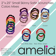 Amelia Beauty red white and blue scrunchies spread to show color assortment