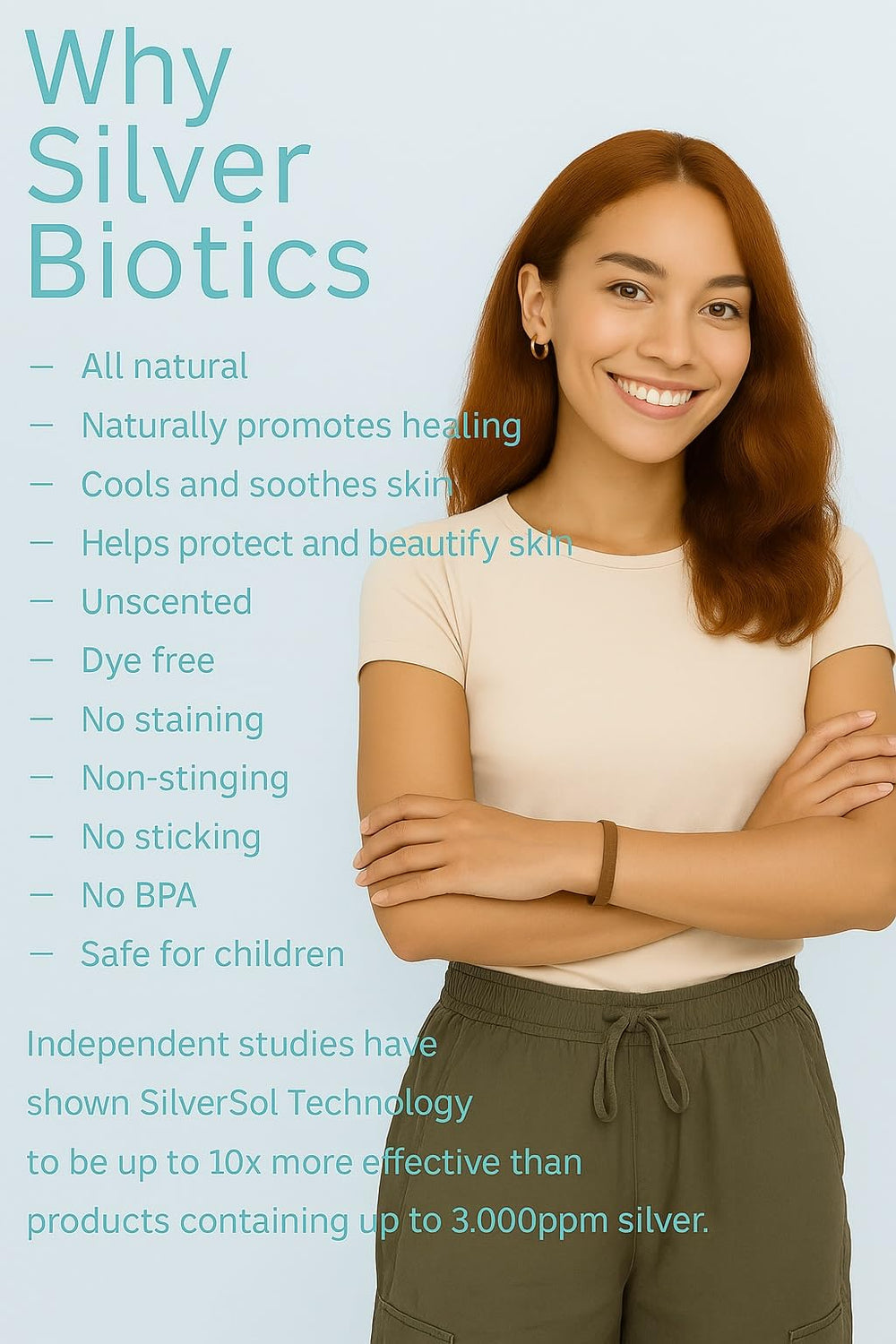 American Biotech Labs applying gel to hand to soothe minor skin break