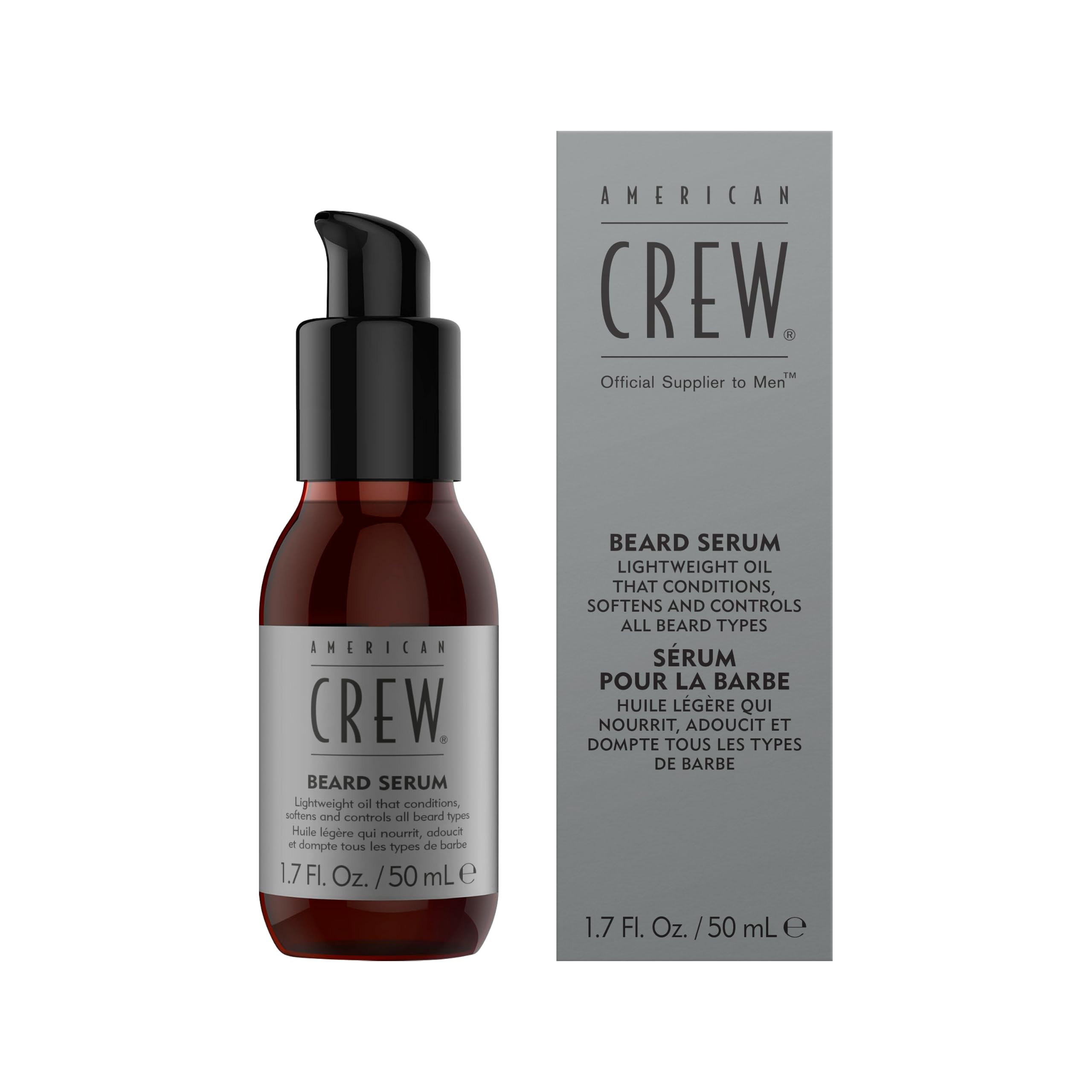 American Crew front bottle shot showing clean packaging and product benefit