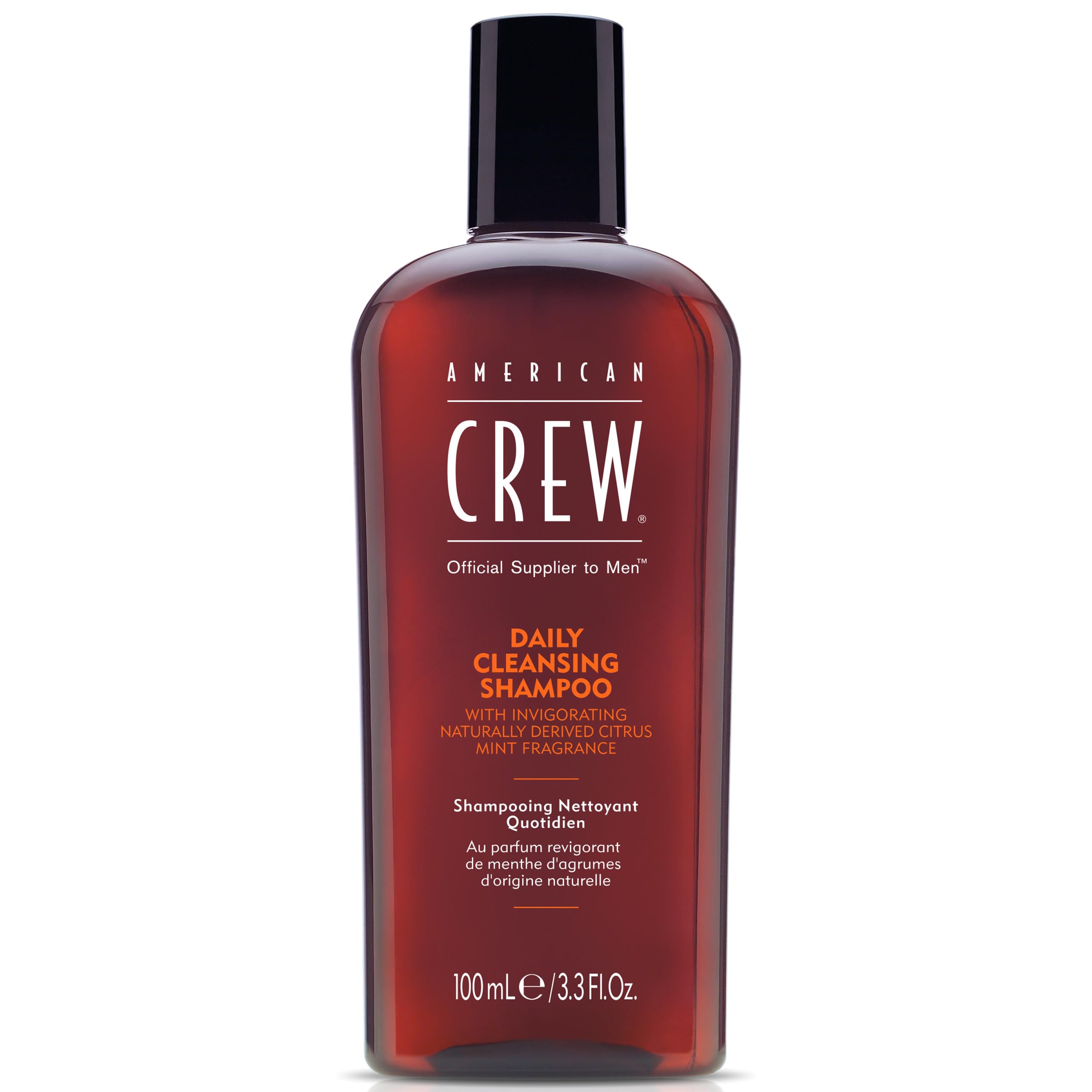 american crew front bottle showing product and branding for quick identification and travel convenience