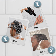 American Crew shampoo lathered in hand illustrating cleansing action