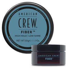 American Crew Fiber front jar showing label and travel size benefit