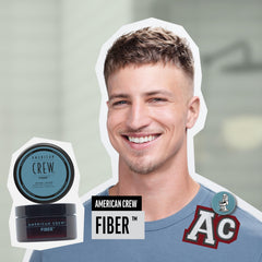 American Crew Fiber open jar showing dense fiber texture for volume
