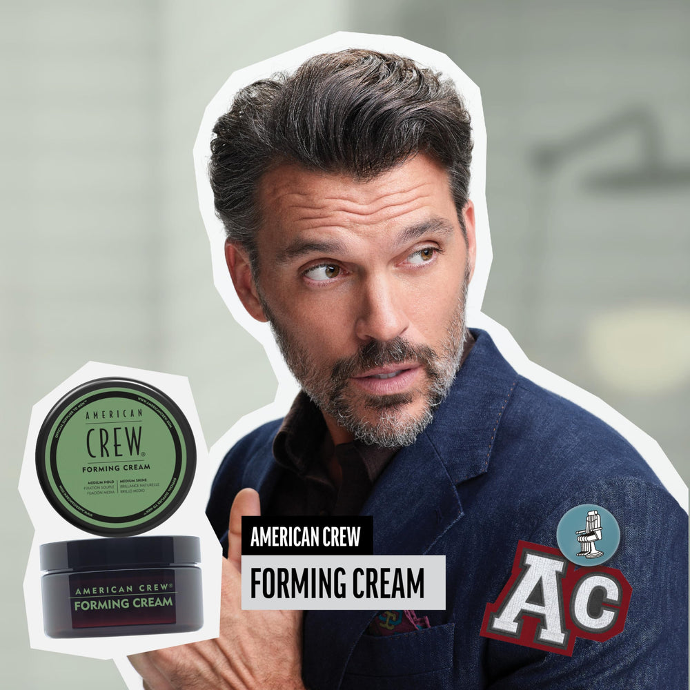 AMERICAN CREW open cap and cream texture illustrating smooth, workable formula