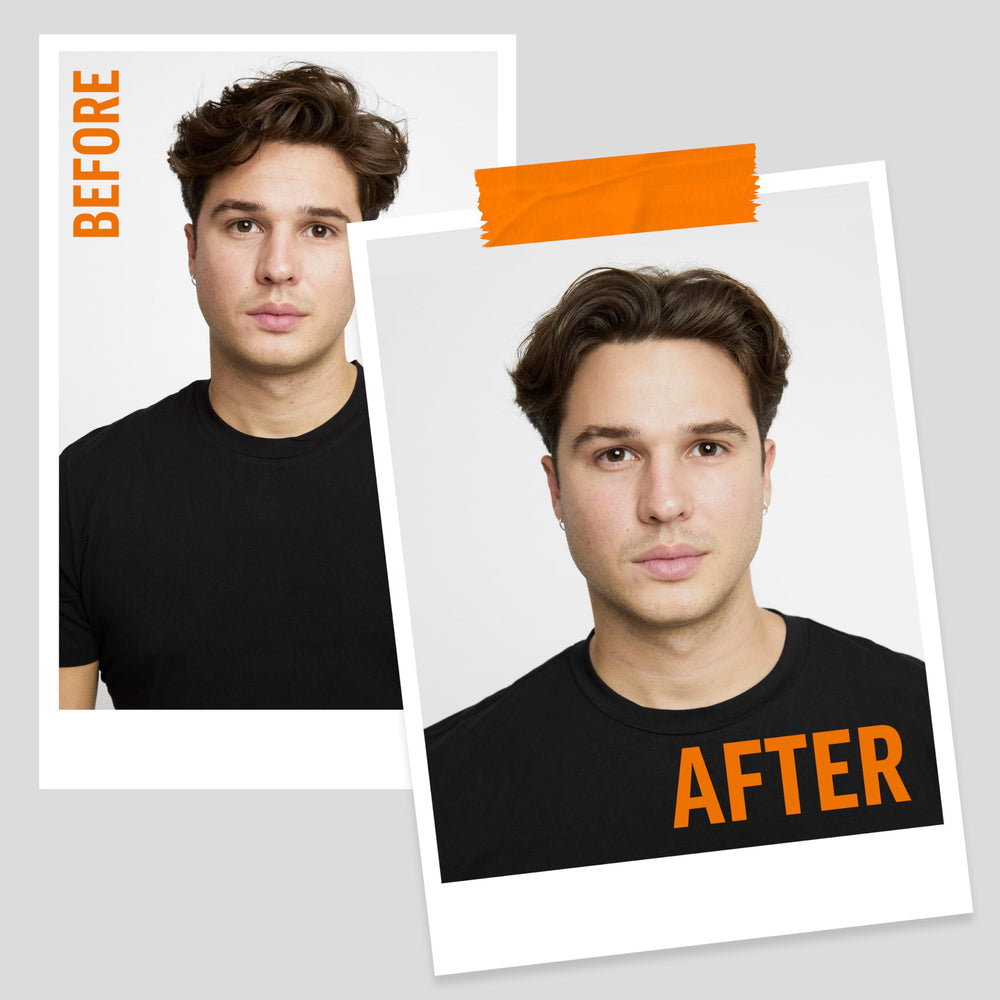 American Crew styled short hair demonstrating firm hold and shine