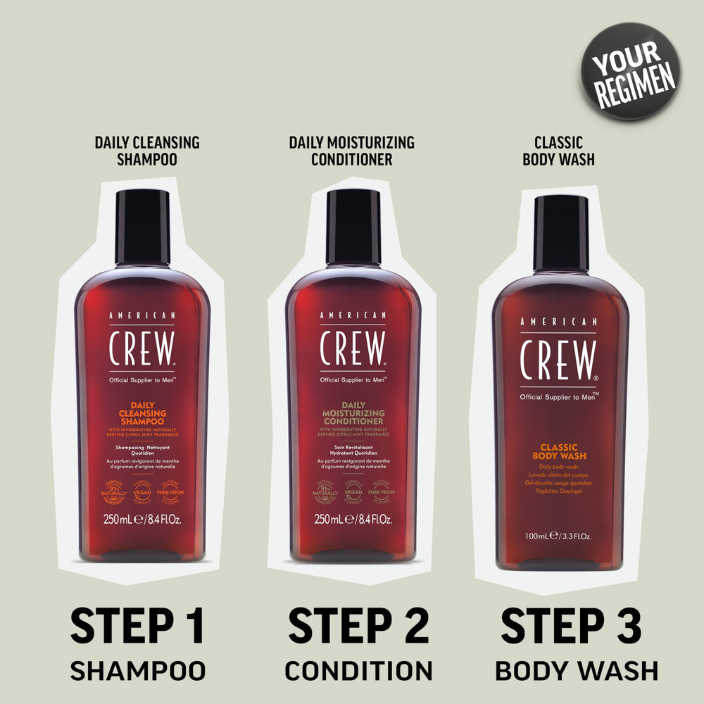 American Crew texture foam detail showing rich lather and moisture benefit