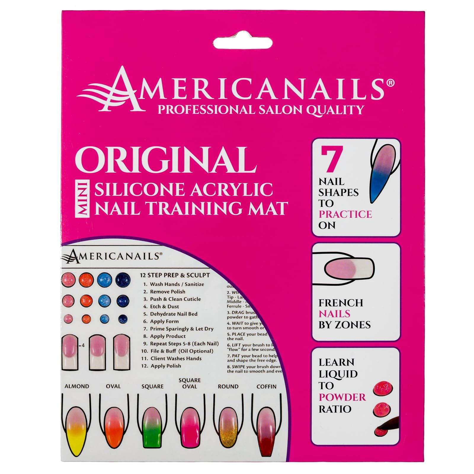 AMERICANAILS mat front overview showing templates and workspace benefits