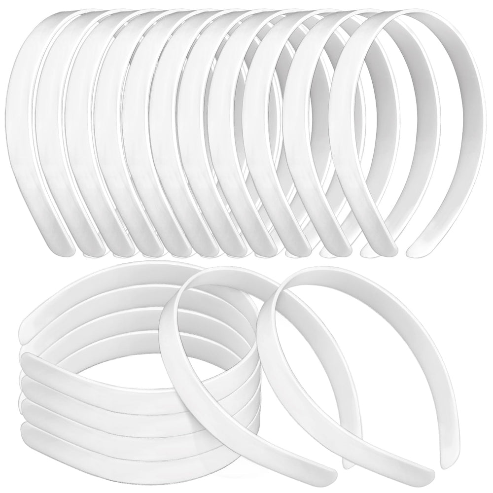 Amersumer front stack of white headbands showing neat supply and convenience