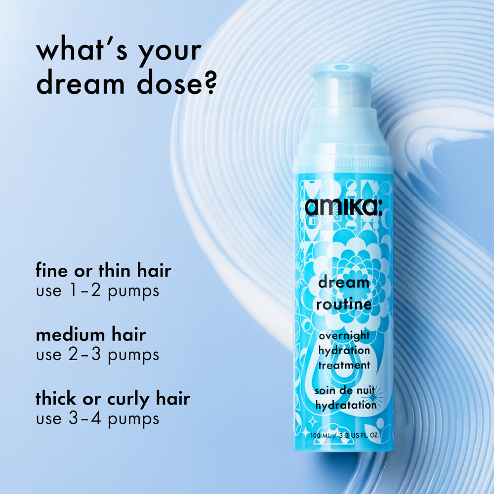 Amika on pillow to show no-stain overnight use and convenience