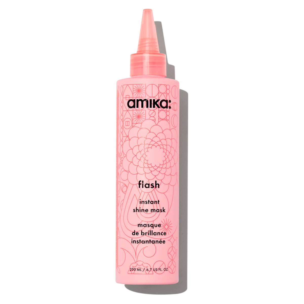 amika flash instant shine mask front packaging showing product name and size benefit: fast shine