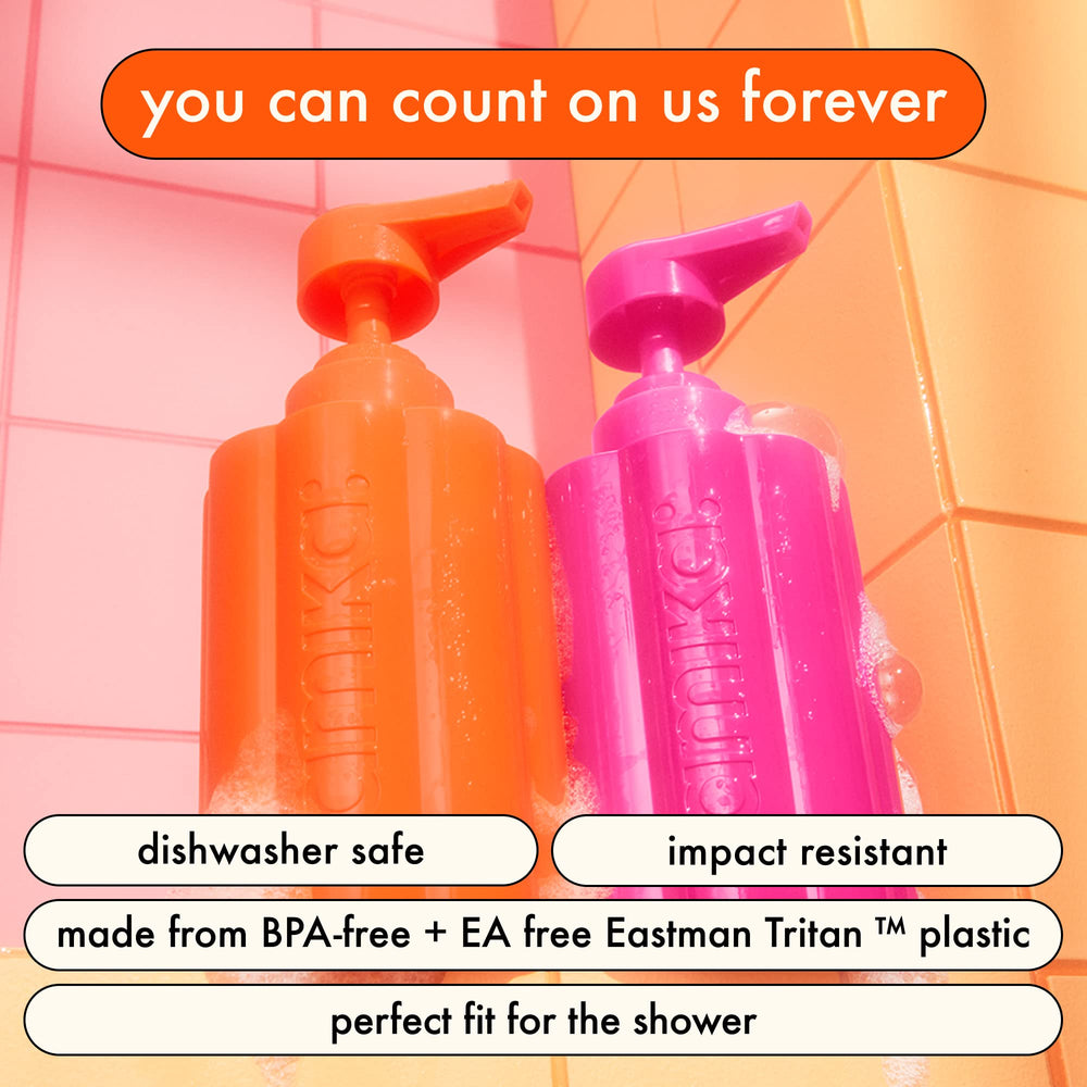 Amika close-up of screw cap and pour spout for clean, leak-free refilling
