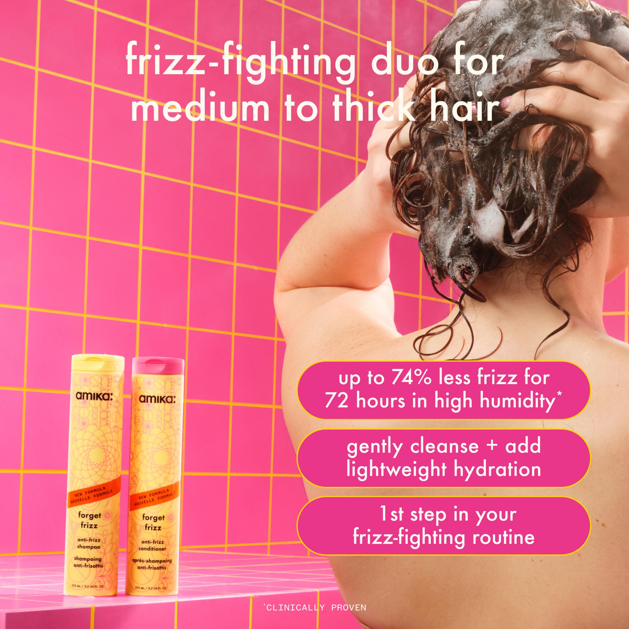 Amika pump-top closeup for easy dispensing and salon convenience