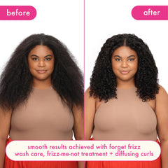 Amika forget frizz on salon shelf conveying professional-size supply advantage
