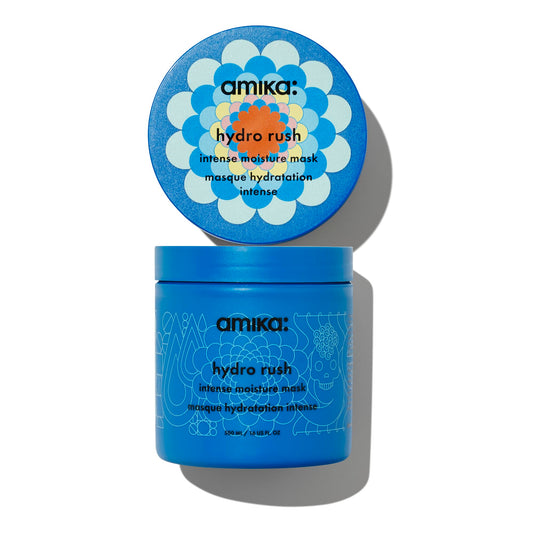 Amika jar front view showing Hydro Rush 500ml for longer-lasting hydration