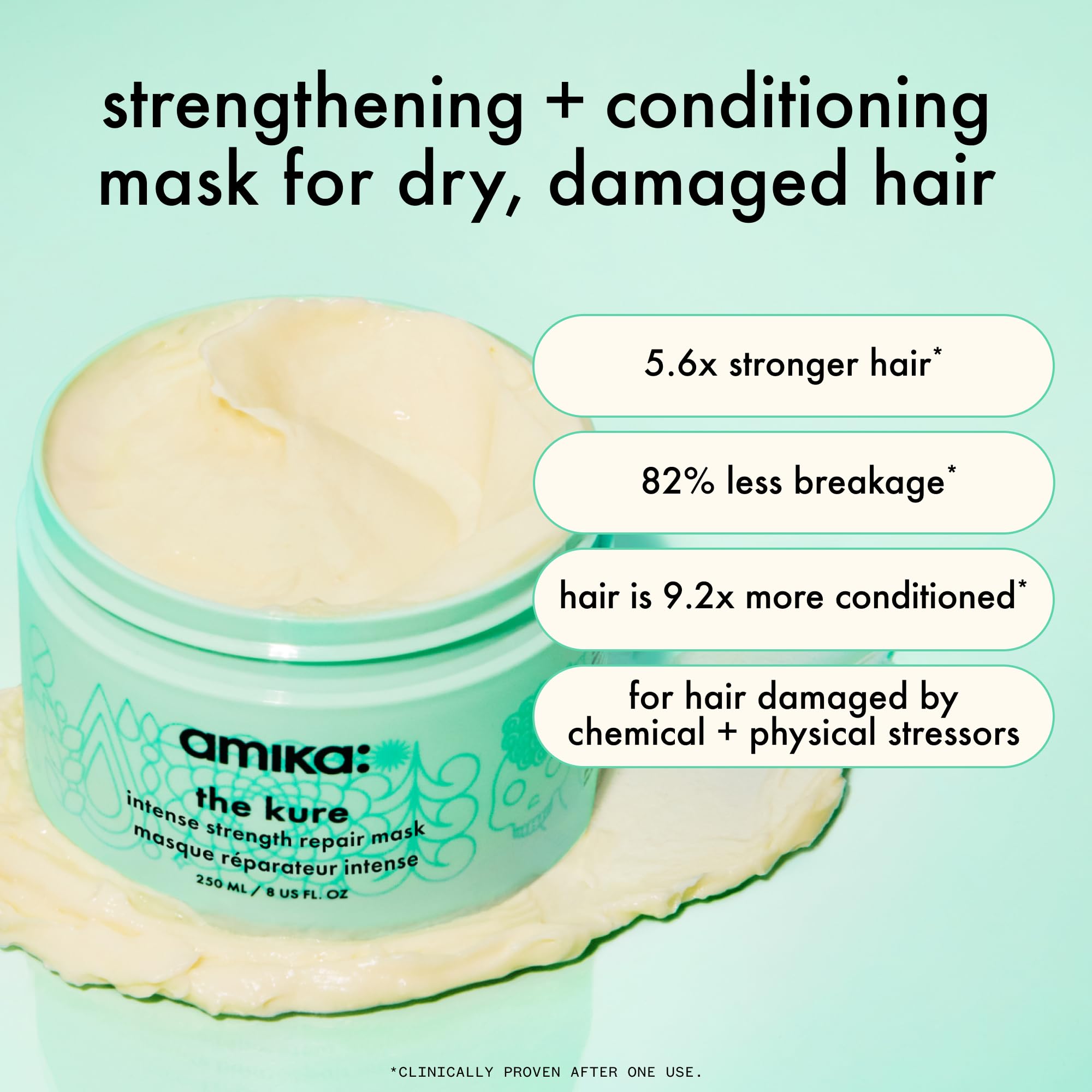 amika opened lid and inner seal highlighting rich texture benefit