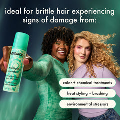 amika applying mask mid-lengths to ends to reduce breakage