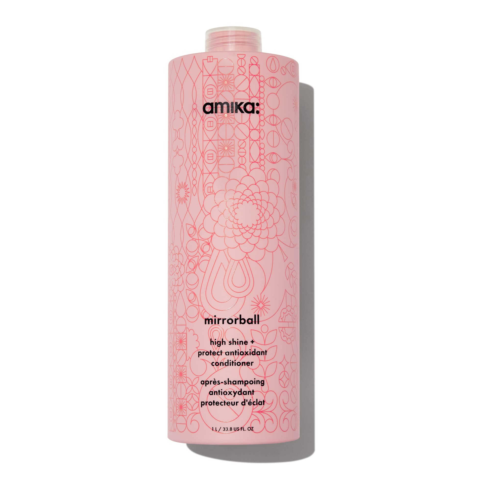 amika mirrorball front packaging showing label and 1000ml size for professional use
