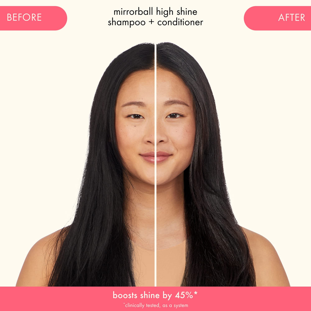 amika mirrorball stylist applying conditioner to hair to boost shine and manageability