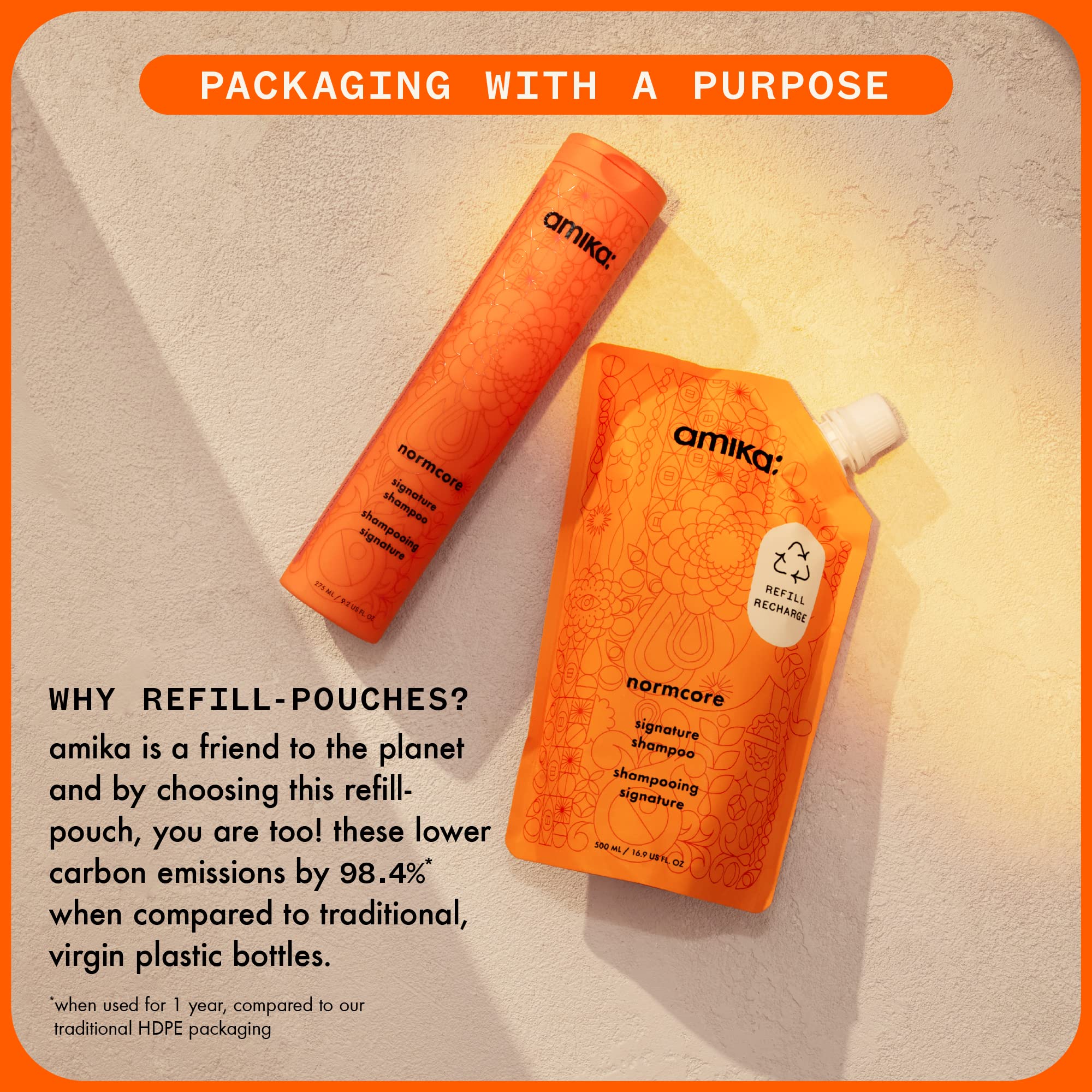 amika shampoo in shower lifestyle scene showing daily routine benefit