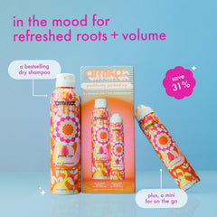 Amika full-size Perk Up dry shampoo close-up highlighting easy spray benefit