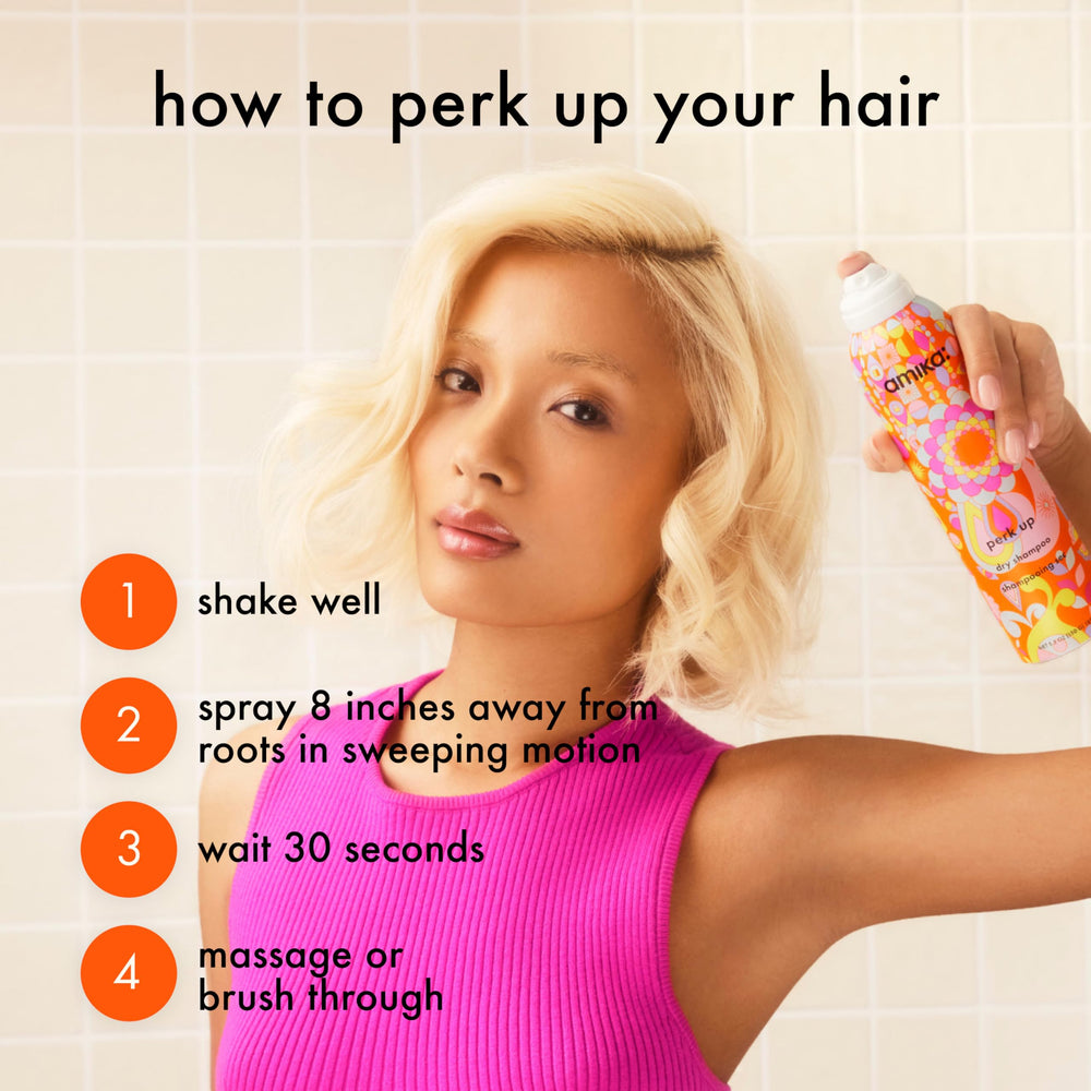 amika product in use at salon-style setting showing quick refresh benefit