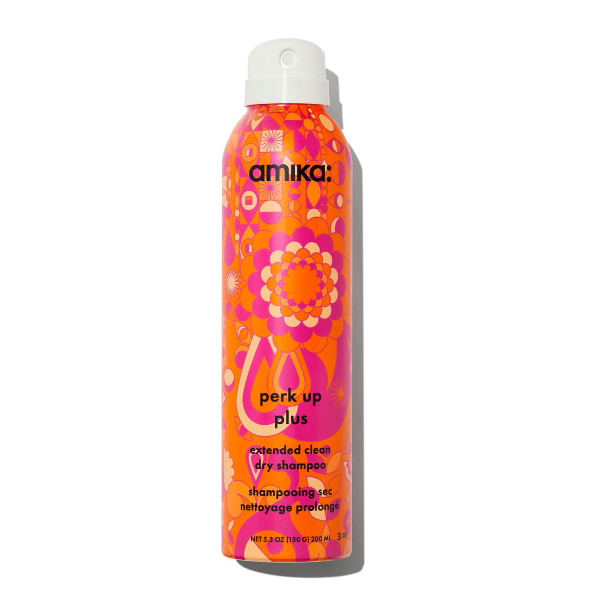 amika Perk Up Plus front can showing branding and size, quick visual recognition benefit