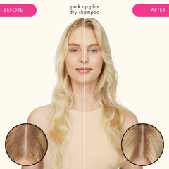 amika Perk Up Plus on bathroom shelf styled for daily routine convenience benefit
