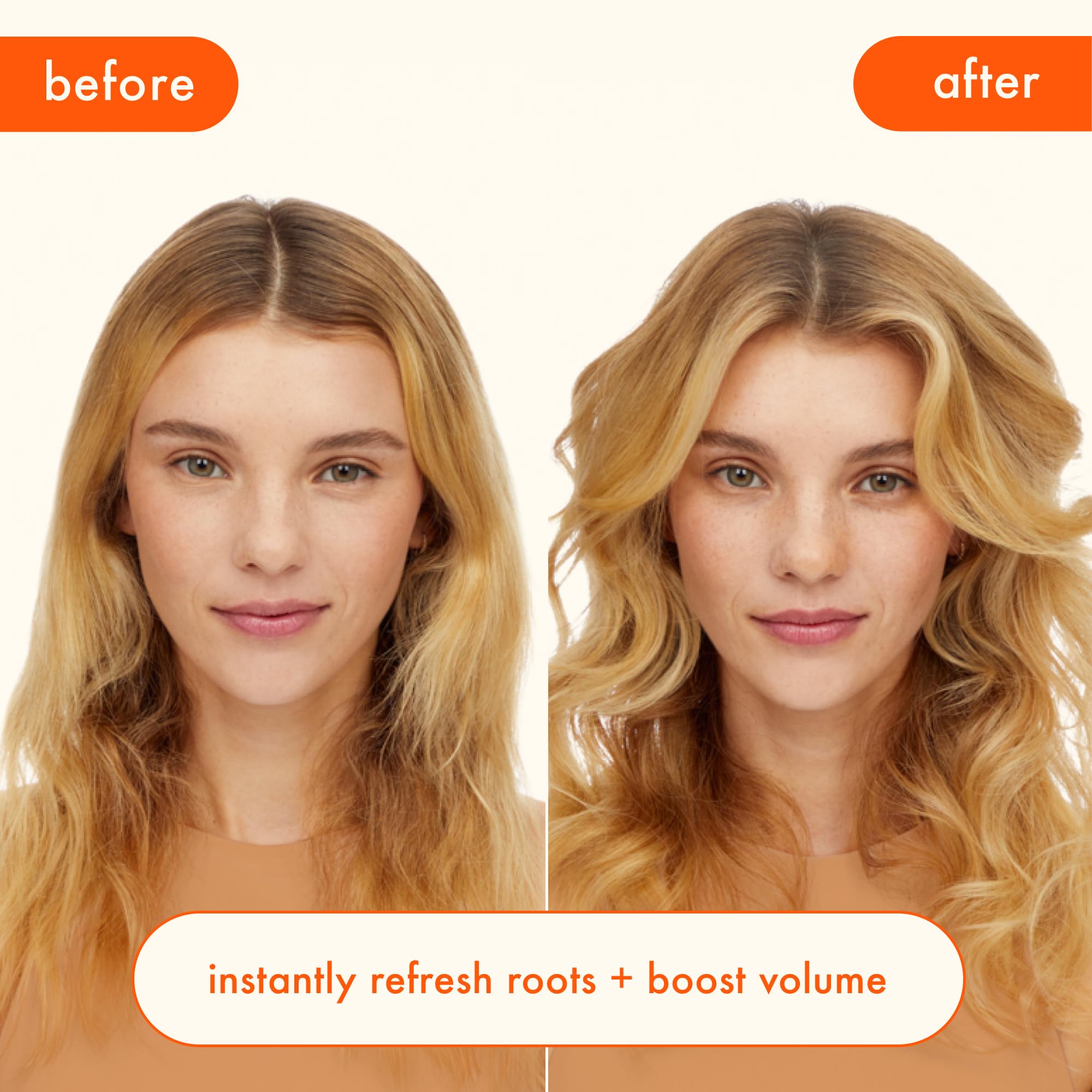 Amika applying Perk Up at roots to restore volume and reduce oil