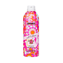 amika Perk Up Ultra front can showing label and benefit of oil control