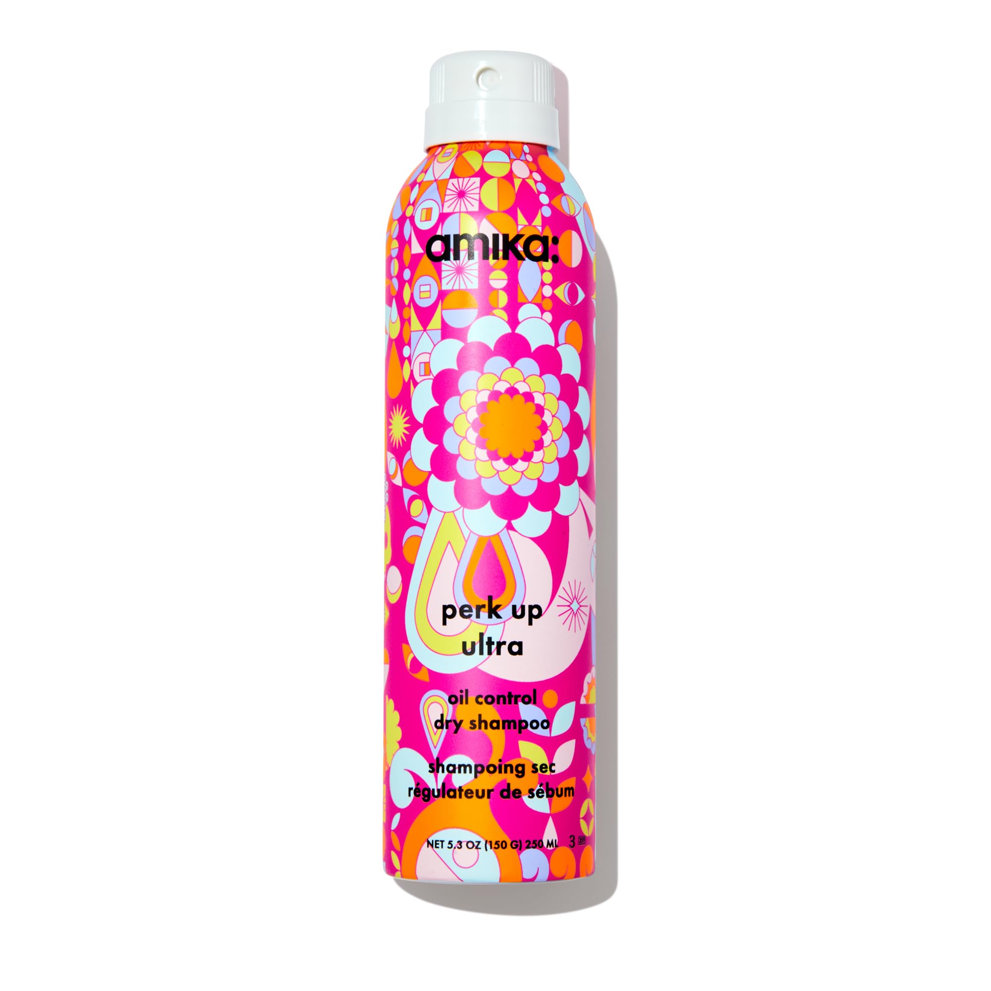 amika front packaging showing the Perk Up Ultra can, perfect for quick oil control