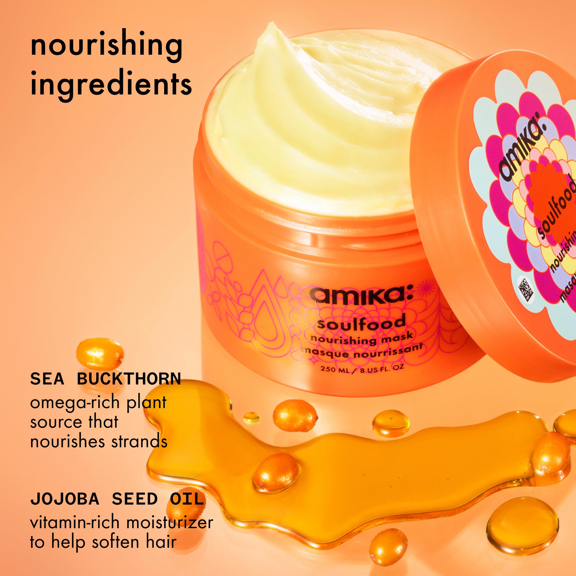amika soulfood close-up texture highlighting rich cream for smooth finish