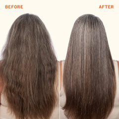 Amika on dry styled hair showing glossy finish and frizz control for polished look