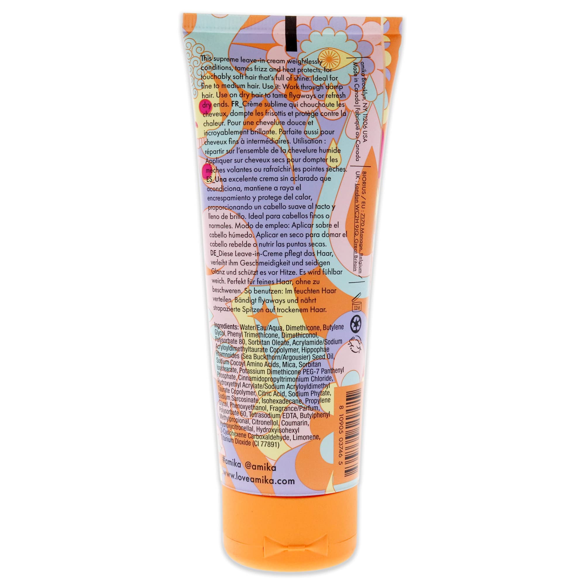 amika Supernova near a hand for scale to show compact 3.3 fl oz travel-friendly size