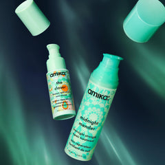 amika the closer bottle on bathroom shelf, amika product display, convenient everyday use