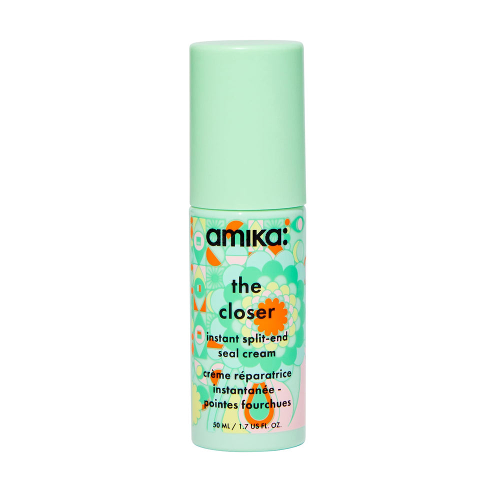 amika the closer front packaging showing product and brand, highlights lightweight benefit