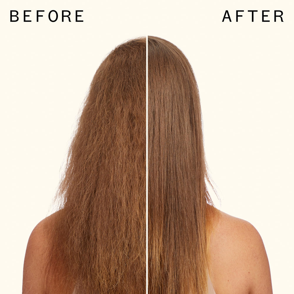 amika velveteen being applied to hair to show frizz control and styling benefit