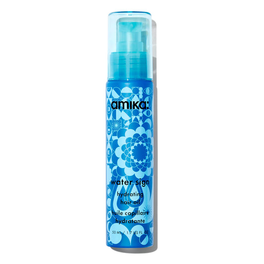 Amika bottle front view showing branding and benefit hydration
