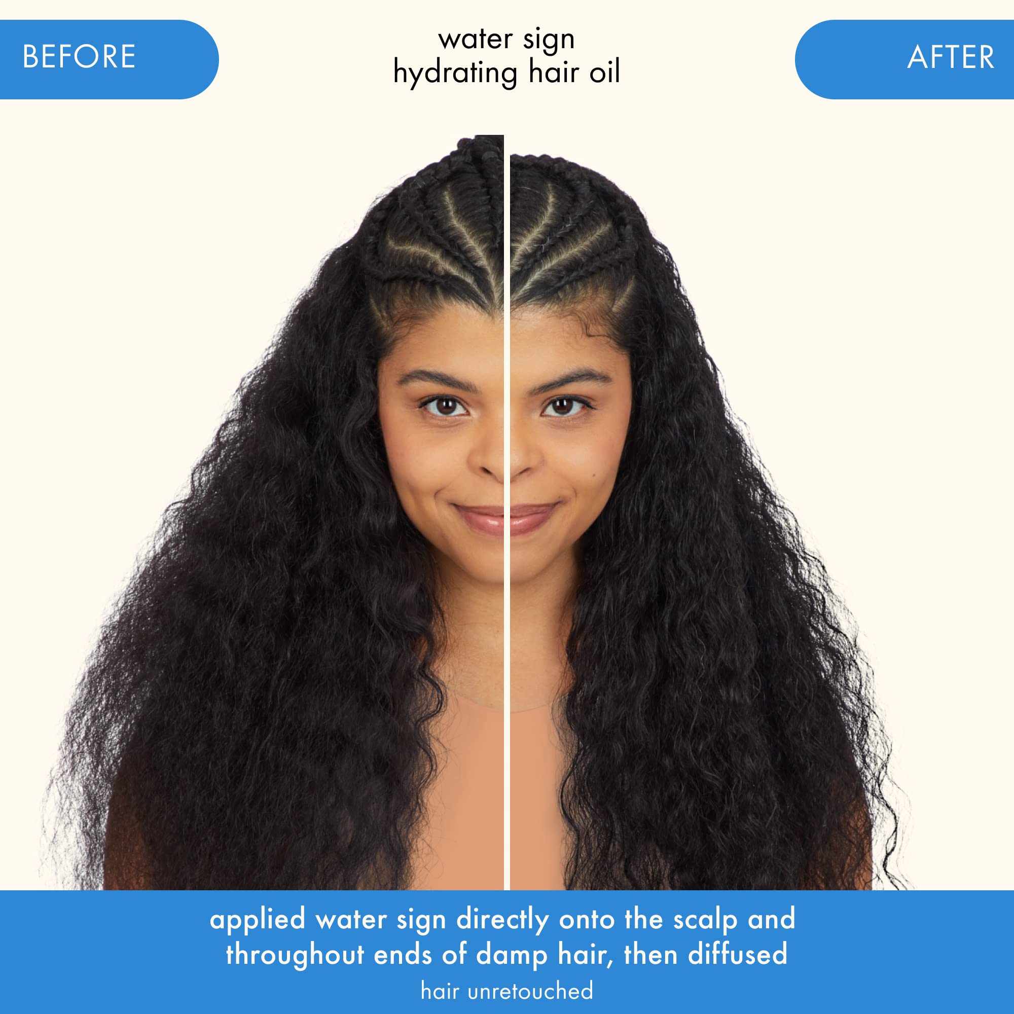Amika oil texture close-up illustrating lightweight smooth absorption