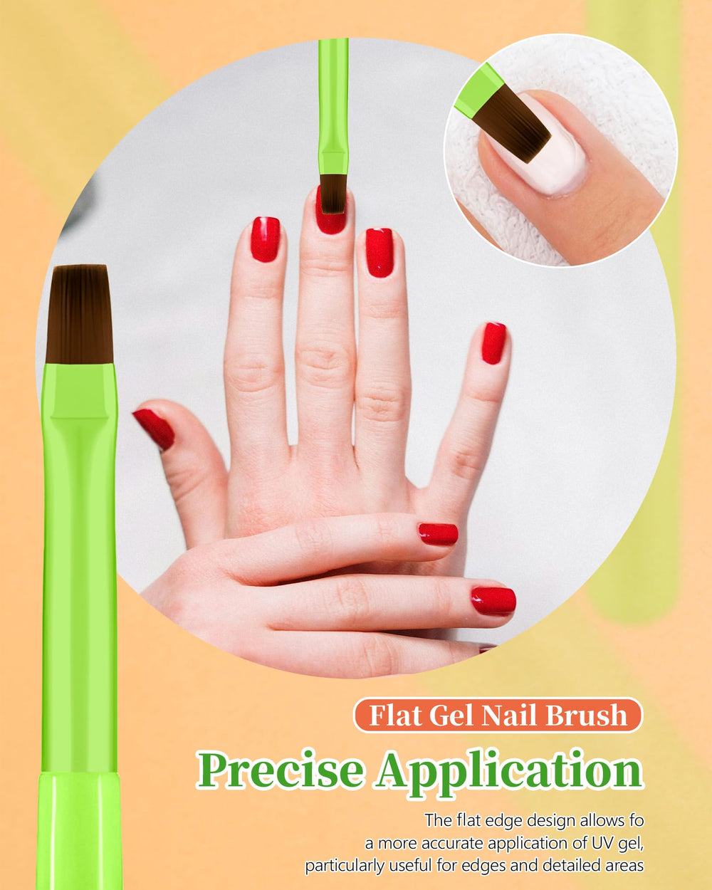 AMilHiTon angled brush tip close-up enabling precise cuticle cleanup
