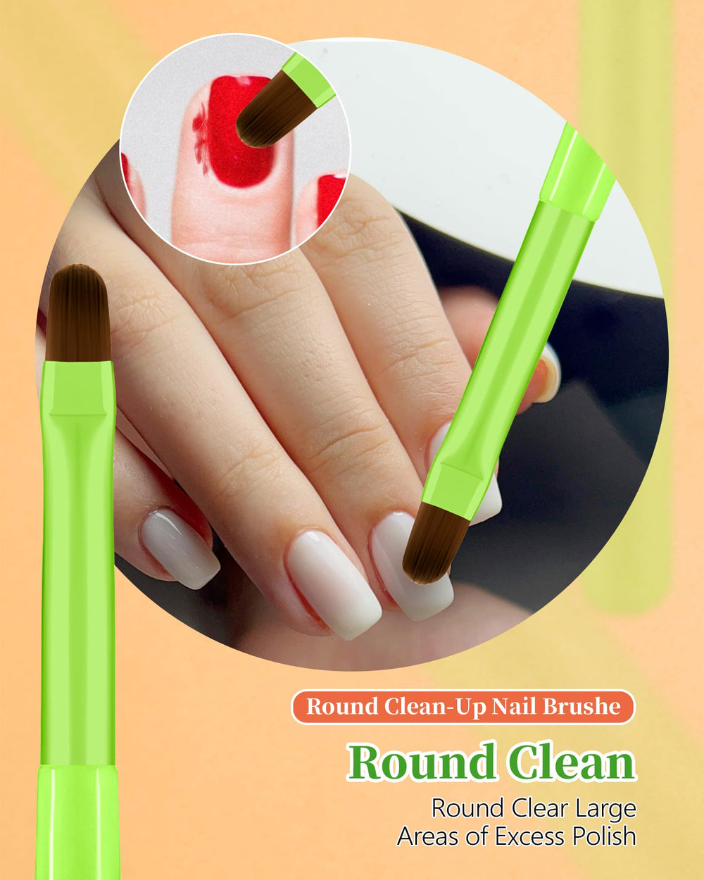 AMilHiTon round brush macro showing dense synthetic bristles for broad removal