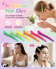 AMIZO clips held in hand to show 4.3-inch scale for larger hair sections