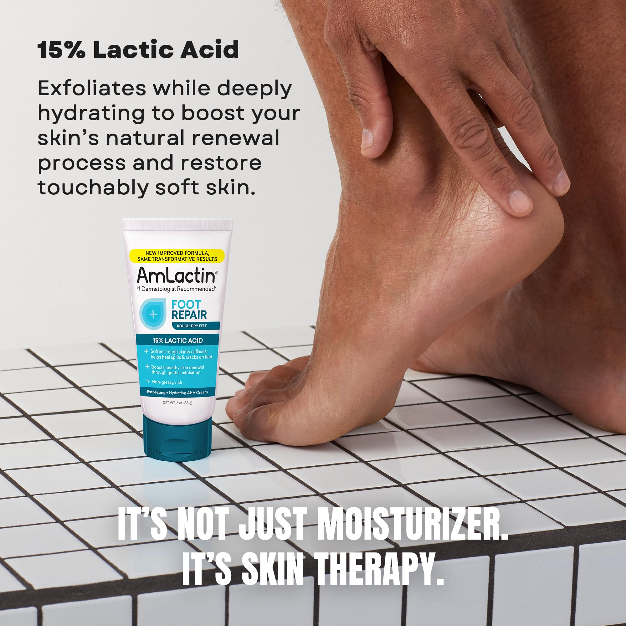 AmLactin being applied to heel demonstrating callus softening effect