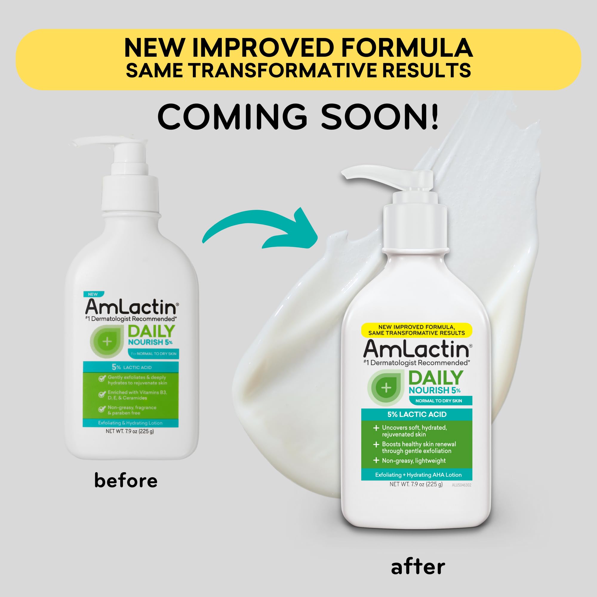 AmLactin lotion texture on hand demonstrating fast-absorbing hydration
