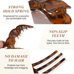 Amlaidu clip securing thick bun to demonstrate strong hold during activity