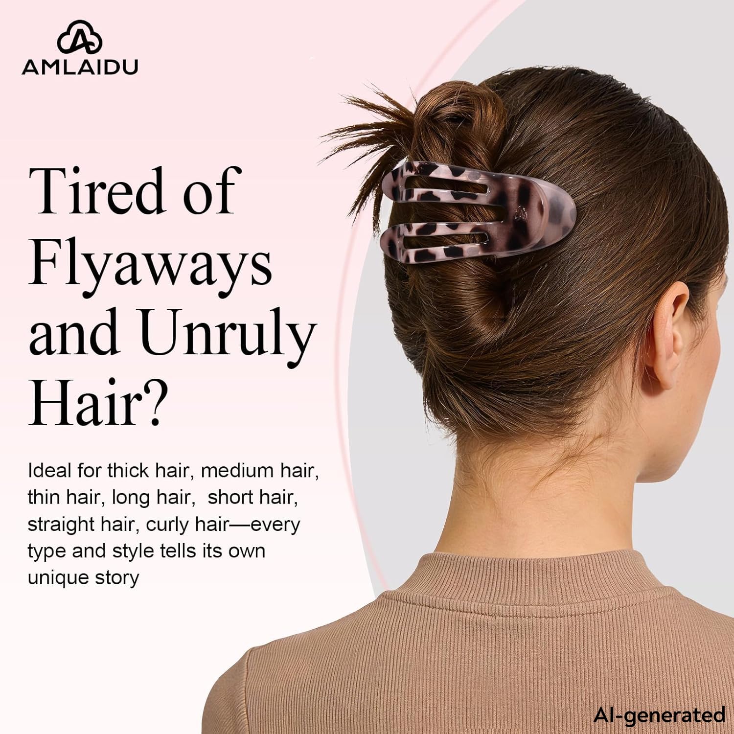 Amlaidu flat profile clip lying against a pillow for comfort