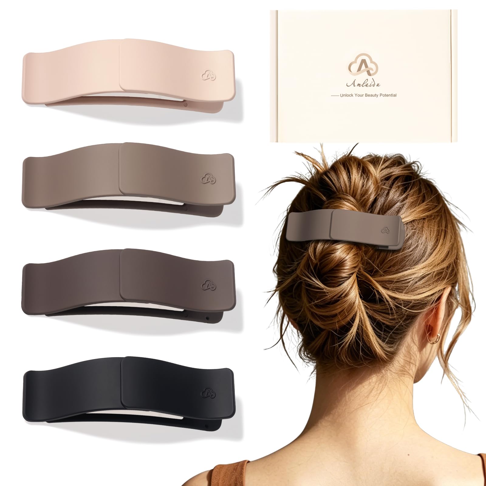 Amlaidu front packaging showing the four matte clip colors and compact box, practical gift