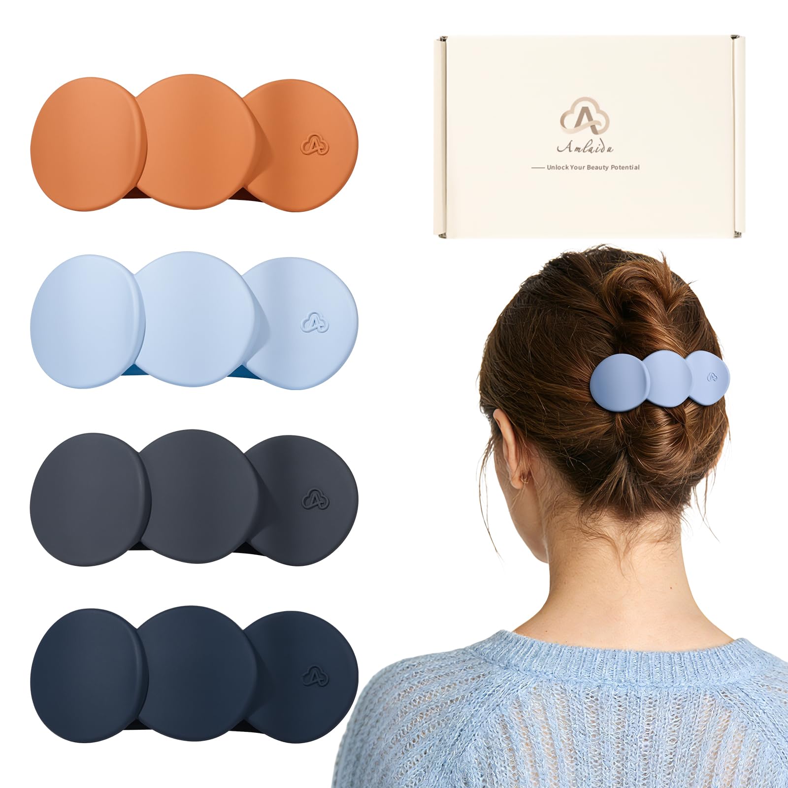 Amlaidu front view showing four flat clips and their slim profile for comfortable wear