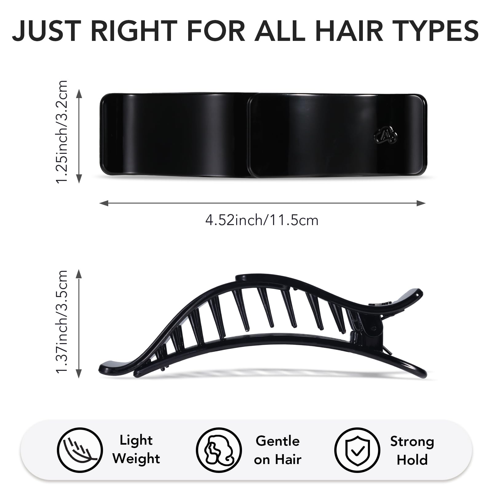 Amlaidu clip holding a half-up hairstyle, neat everyday styling benefit