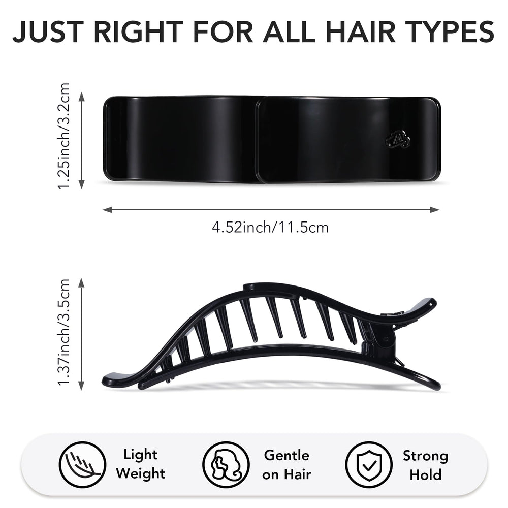 Amlaidu clip holding a half-up hairstyle, neat everyday styling benefit